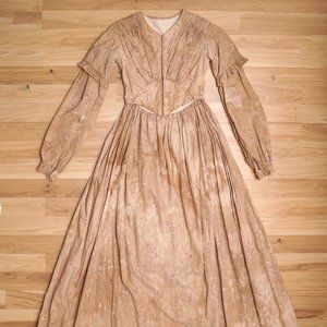 Antique Mid 1800s, 19th Century Cotton Floral Dress